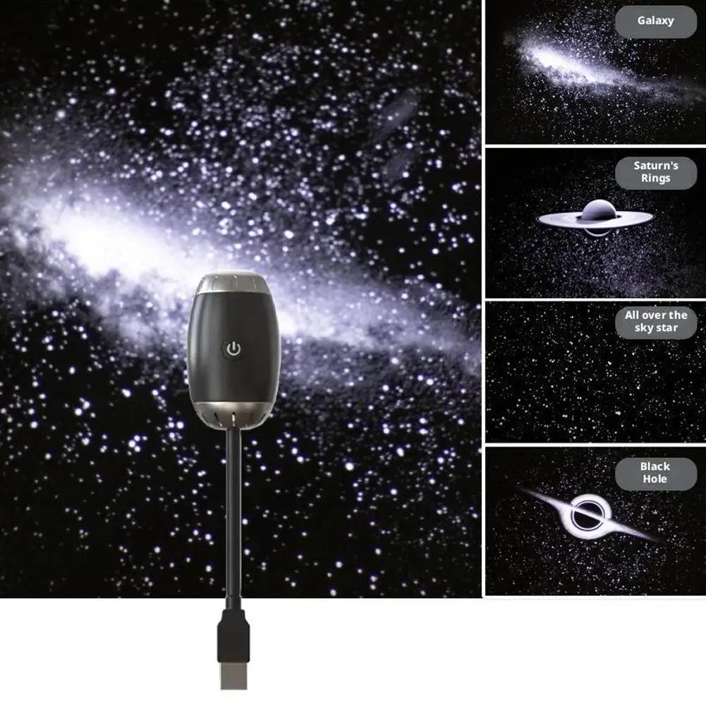 LED Car Atmosphere Projector Light, Large Range Projection Galaxy Starry Sky Ambient Lamp Night Light for Bedroom Car Roof Decor