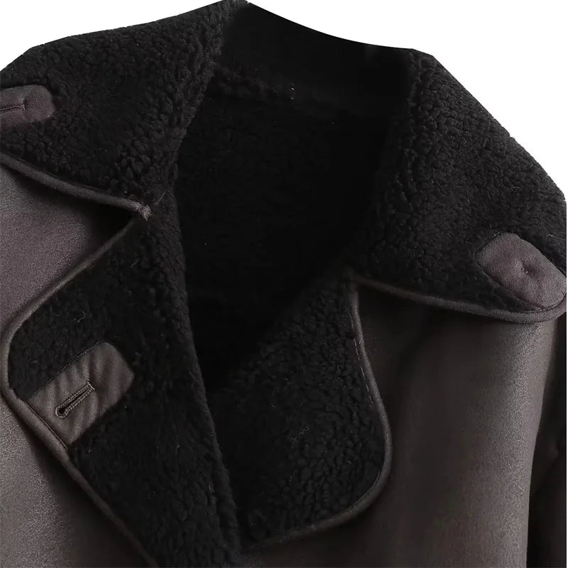 MUJER 2025 Woman Thick Faux Leather Jackets for Women Autumn Winter Warm Coats Female Demi-season Plush Jacket Women