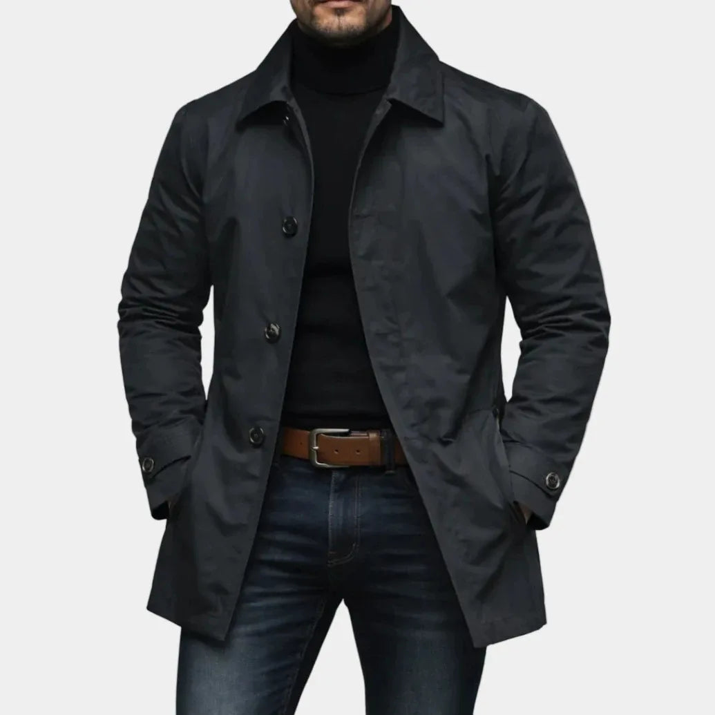 Men's Jacket High-end Casual Jacket Retro Waterproof Long-sleeved Cardigan Trench Coat Men's Clothing