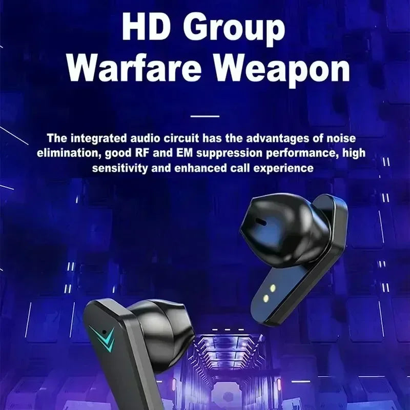 TWS Gaming Earbuds Wireless Bluetooth Earphones With Mic Bass Audio Sound Positioning 9D Stereo Music