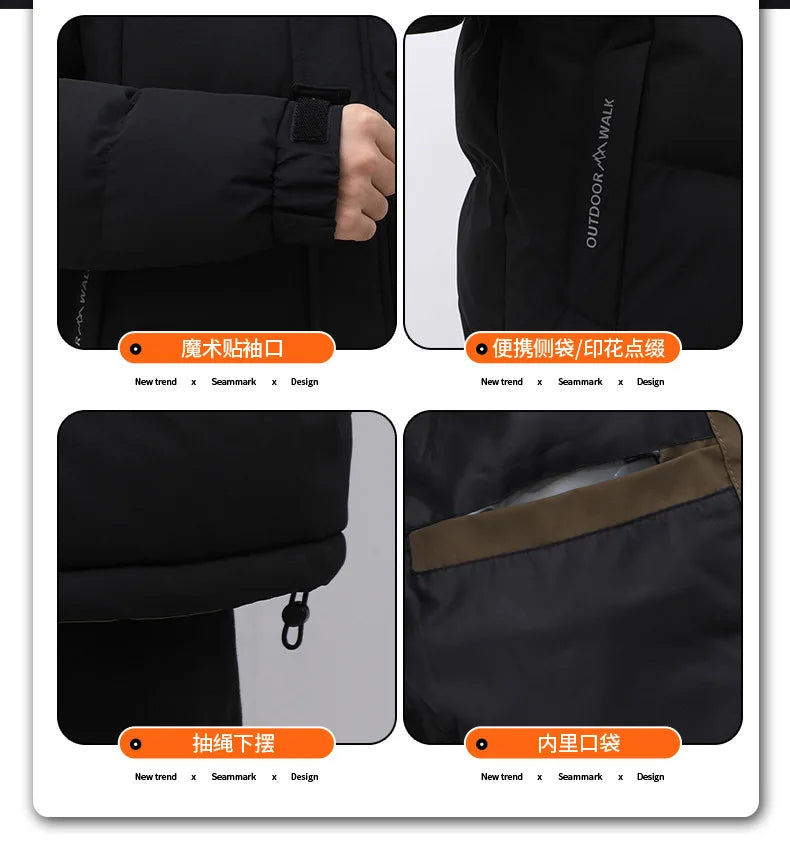 Winter Coat Male Jacket Overcoat Men Men's Fashion Windbreaker Parka Streetwear Autumn Windproof Casual Warm Hombre Outdoors