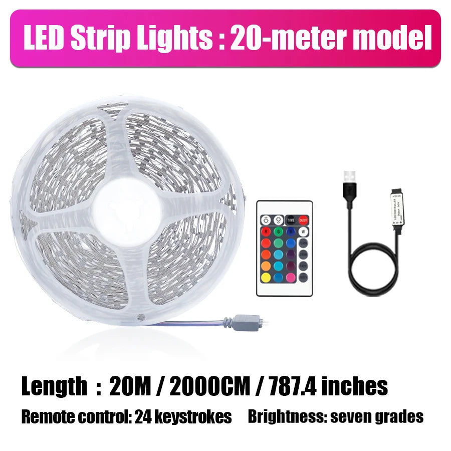 Smart LED Light Strip with Built-in Microphone and Music Sync, USB Powered, Wireless App and Remote Control, Multiple Sizes for