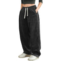 Autumn Mens Corduroy Casual Pants Fashion Loose Fit Pants Straight Sweatpants Elastic Waist Drawstring Outdoor Streetwear
