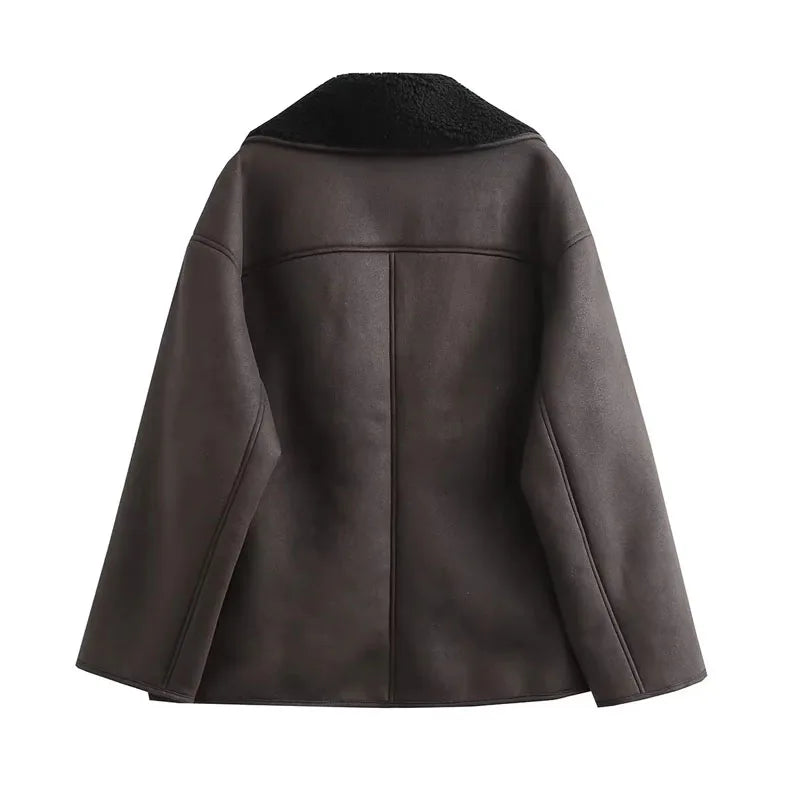 MUJER 2025 Woman Thick Faux Leather Jackets for Women Autumn Winter Warm Coats Female Demi-season Plush Jacket Women