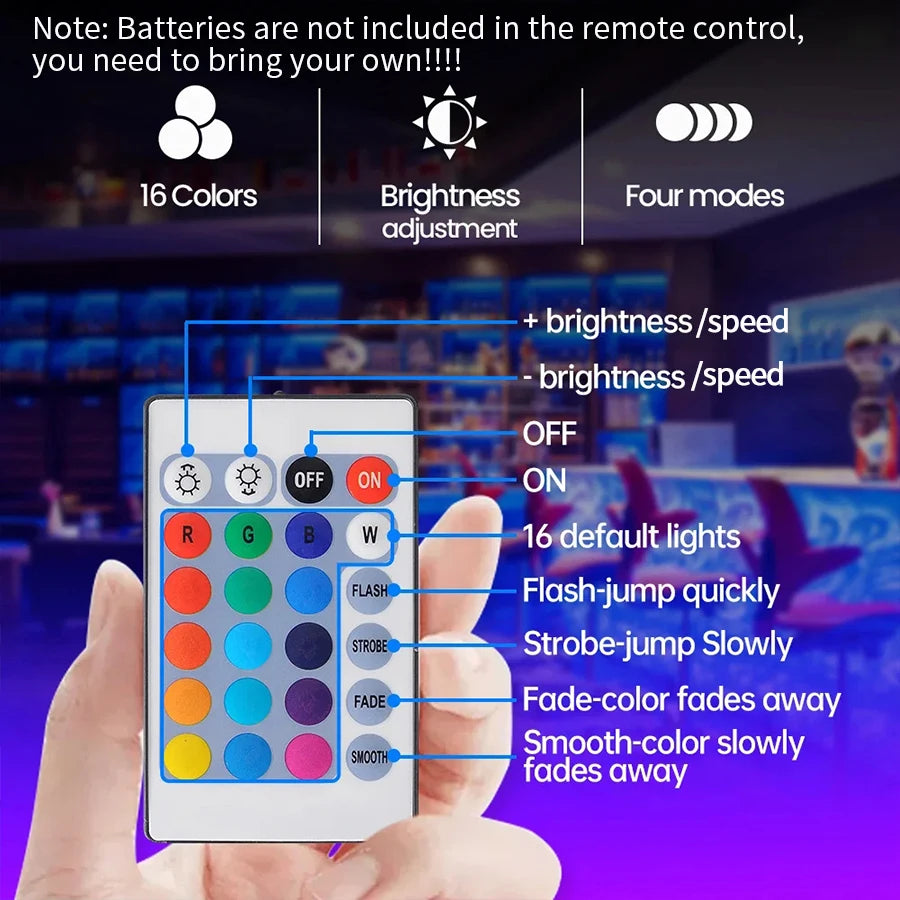 Smart LED Light Strip with Built-in Microphone and Music Sync, USB Powered, Wireless App and Remote Control, Multiple Sizes for