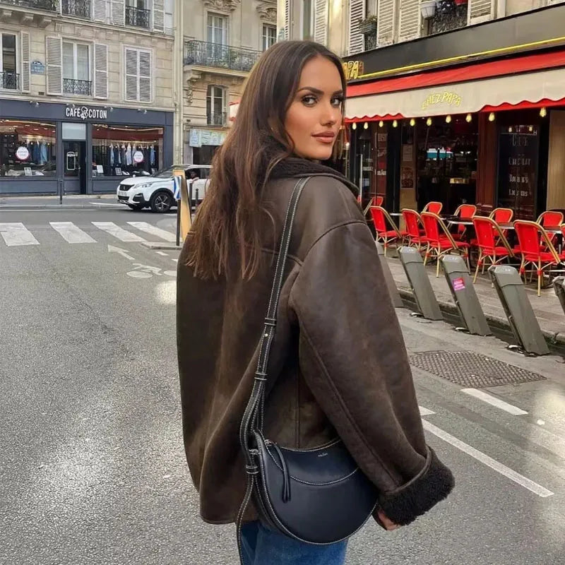 MUJER 2025 Woman Thick Faux Leather Jackets for Women Autumn Winter Warm Coats Female Demi-season Plush Jacket Women