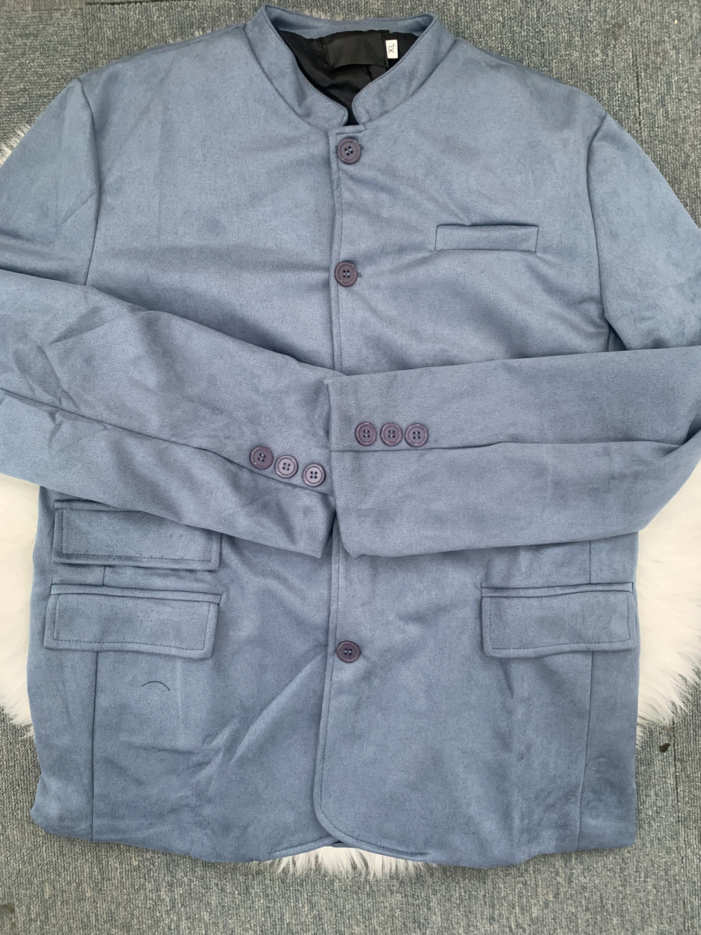 Men's Lightweight Casual Soft Pocket Stand Up Collar Jacket for Daily Vacation Breathable Solid Color Fashion Top Versatile