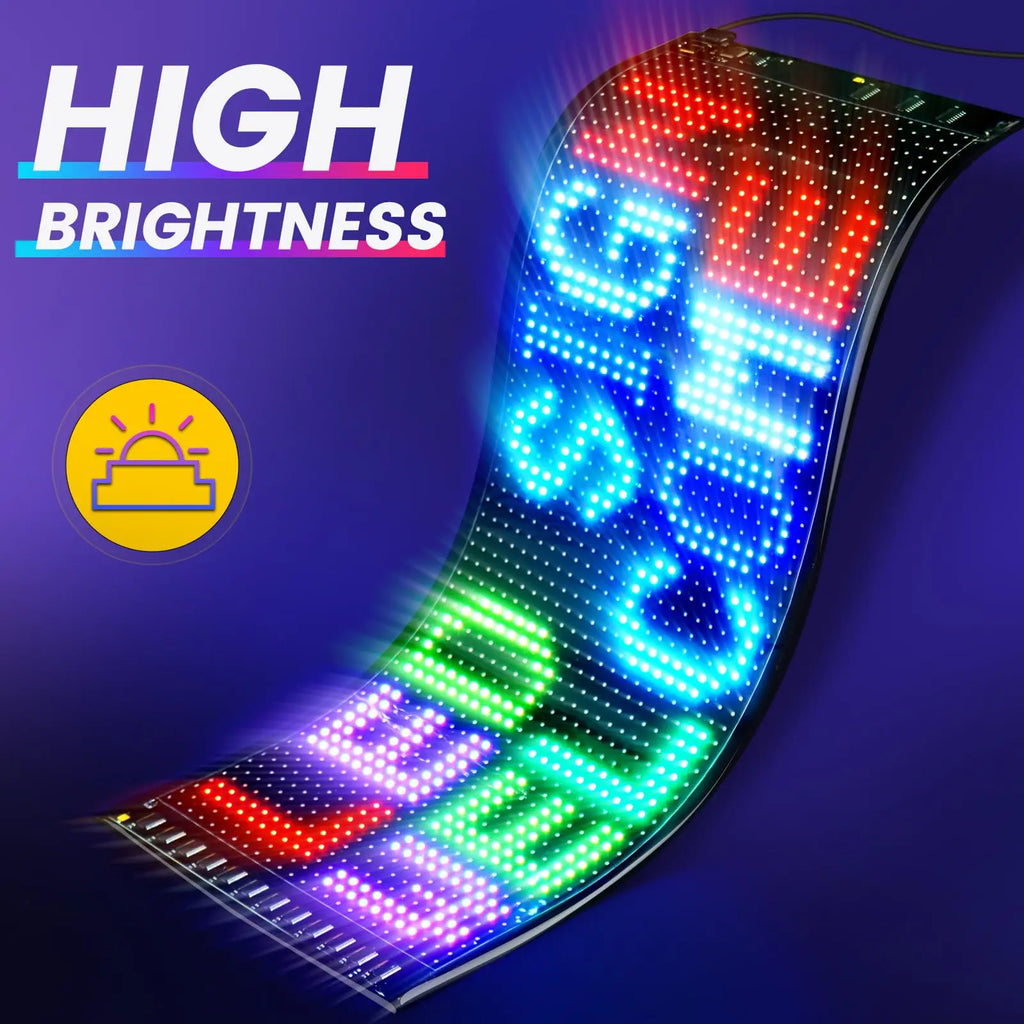 Scrolling LED Light Sign Bluetooth APP Control LED Panel Custom Text Message Pattern Programmable Matrix Display for Car Store