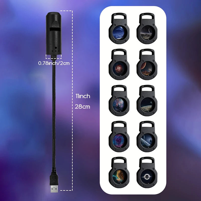 LED Galaxy Projector, Starry Sky Lighting Night Light LED Galaxy Projection Light 1 Light+10 Pictures ChangeUniversal Box