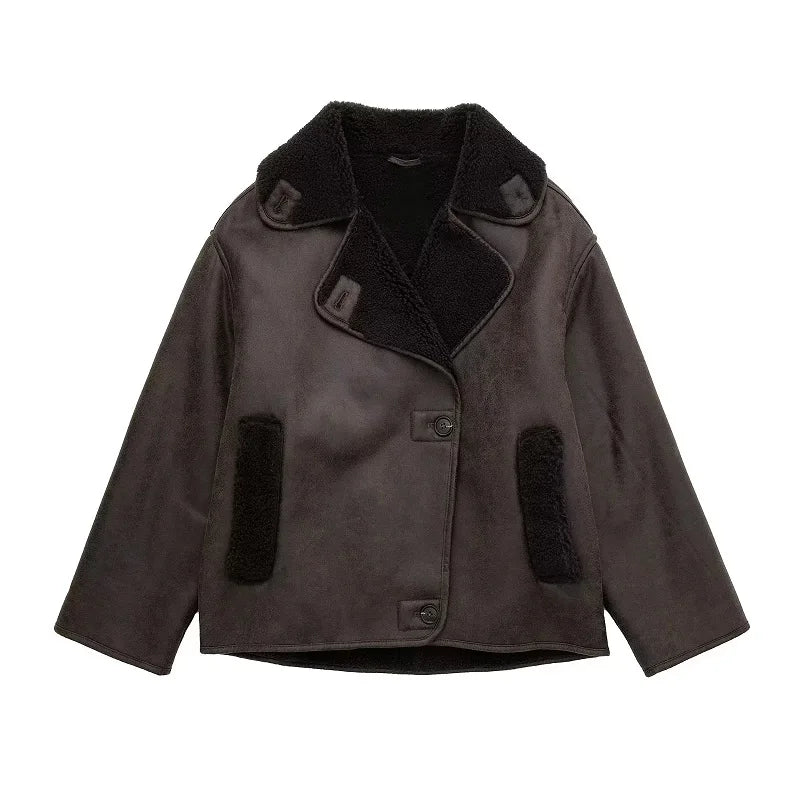 MUJER 2025 Woman Thick Faux Leather Jackets for Women Autumn Winter Warm Coats Female Demi-season Plush Jacket Women